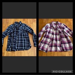 Woolrich Black and White & Pink and White Plaid Button down Shirts